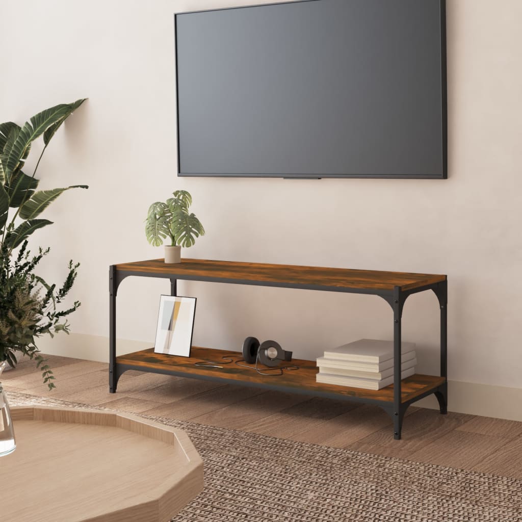 Telerikapp, suitsutatud tamm, 100x33x41 cm, tehispuit ja teras