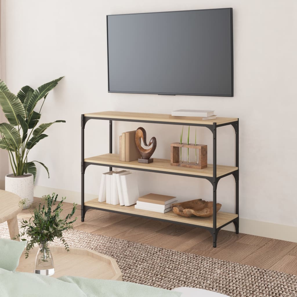 Raamatukapp, Sonoma tamm, 100x33x70,5 cm, tehispuit ja teras