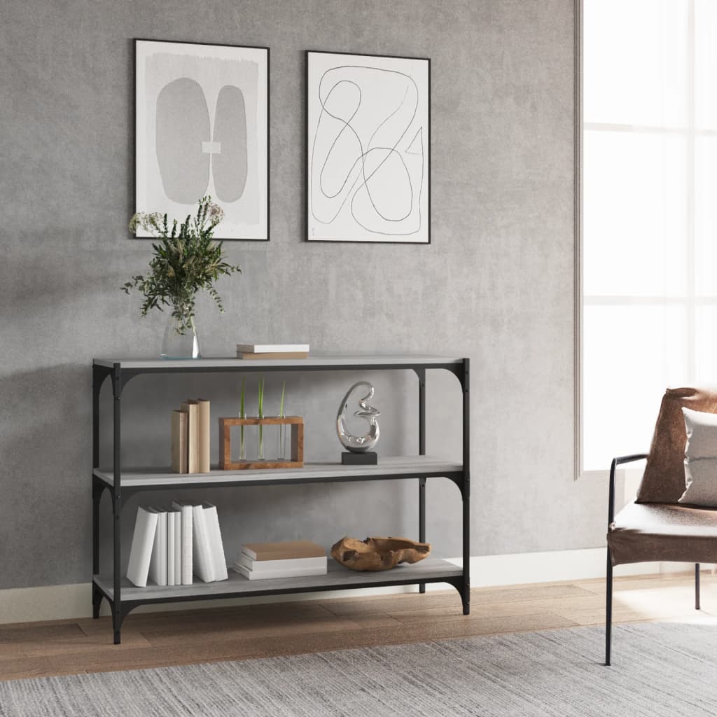 Raamatukapp, hall Sonoma, 100x33x70,5 cm, tehispuit ja teras