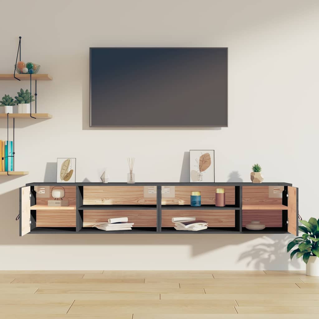 Seinakapid, 2 tk, hall, 80x30x30 cm, männipuit
