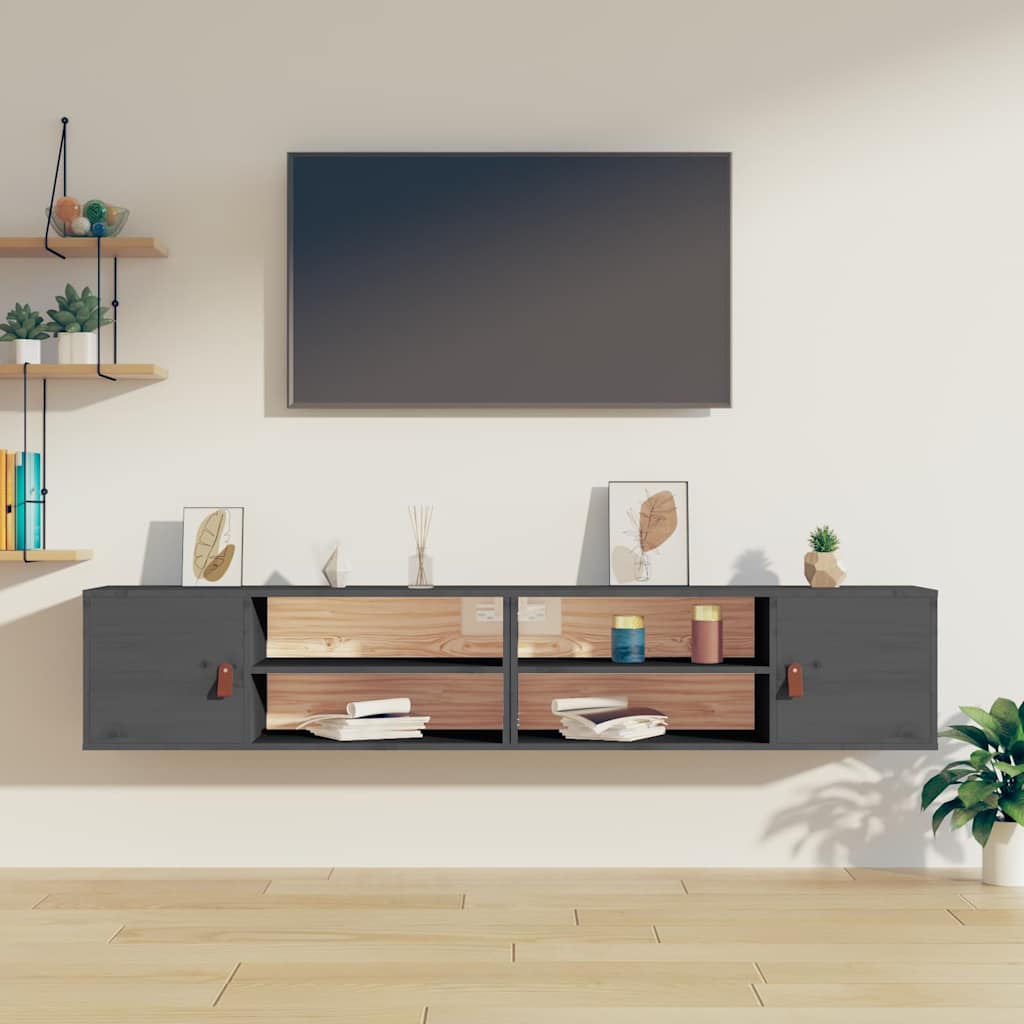 Seinakapid, 2 tk, hall, 80x30x30 cm, männipuit