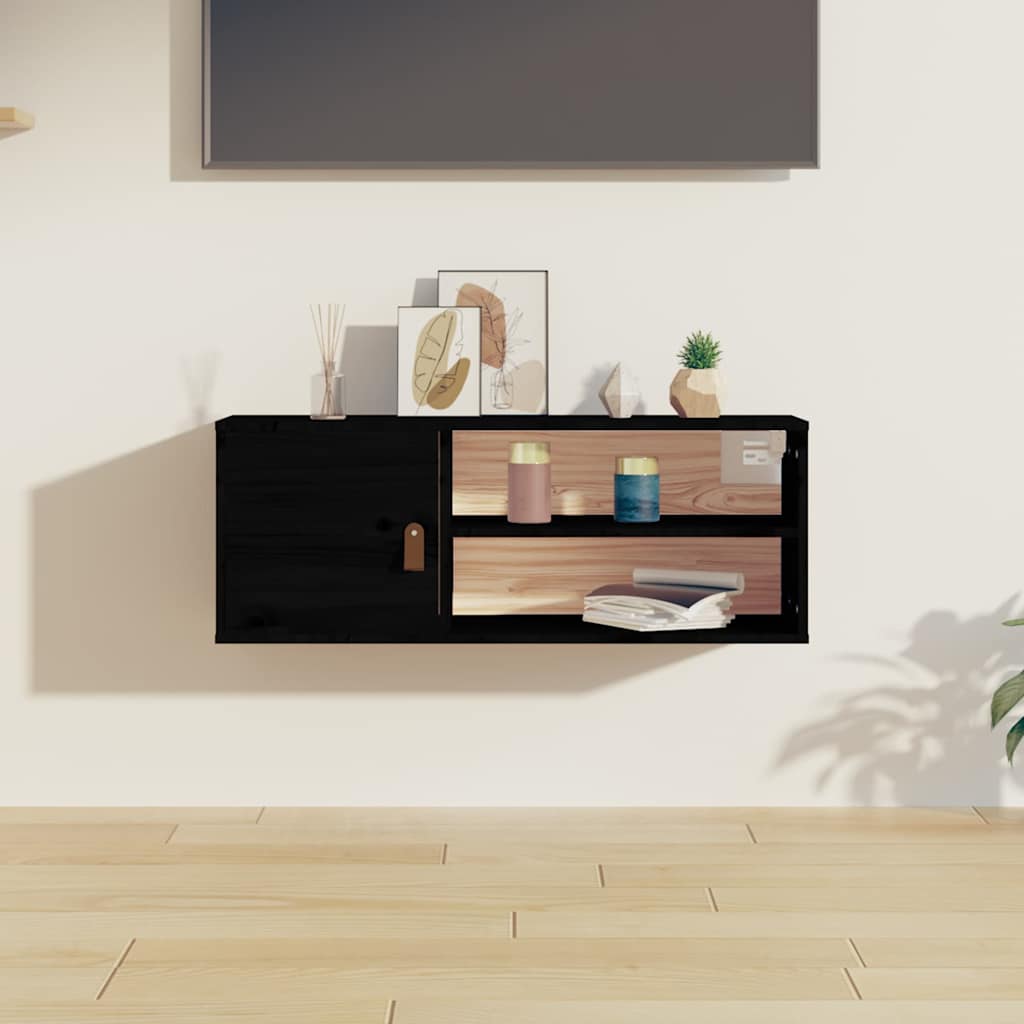 Seinakapp, must, 80 x 30 x 30 cm, männipuit
