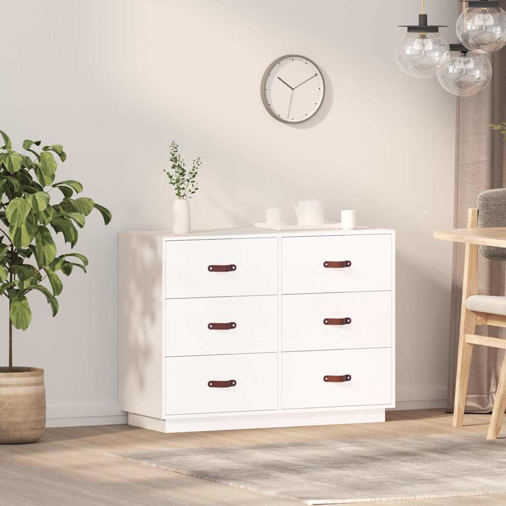 Puhvetkapp, valge, 100x40x75cm, täismännipuit