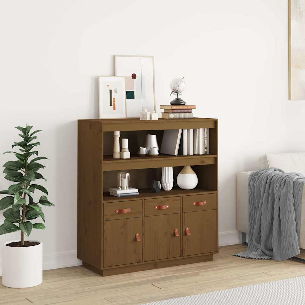 Kõrge kapp, meepruun, 100x40x108,5 cm, männipuit
