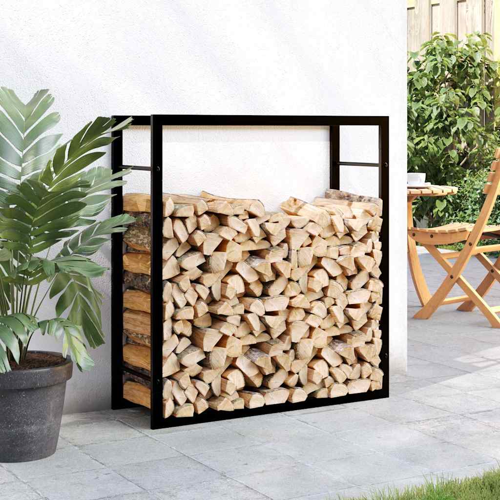 Küttepuude rest, mattmust, 80x28x86 cm, teras