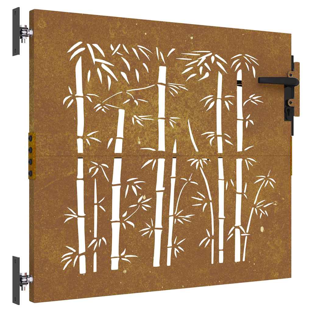Aiavärav 85 x 75 cm corten terasest bambusdisainiga