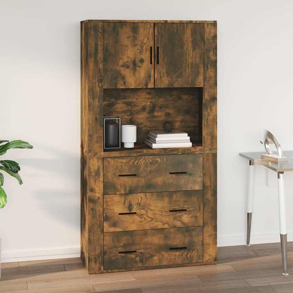 Seinakapp, suitsutatud tamm, 80x33x80 cm, tehispuit
