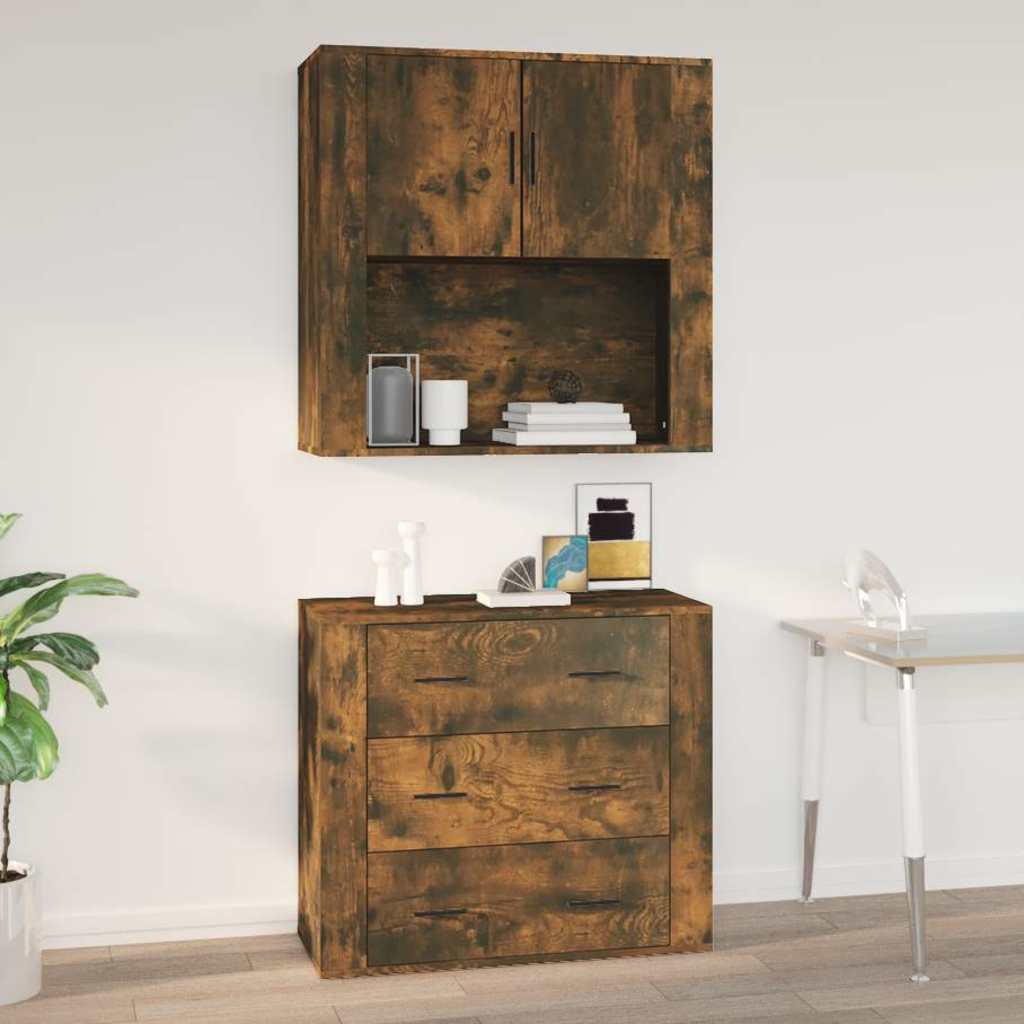 Seinakapp, suitsutatud tamm, 80x33x80 cm, tehispuit