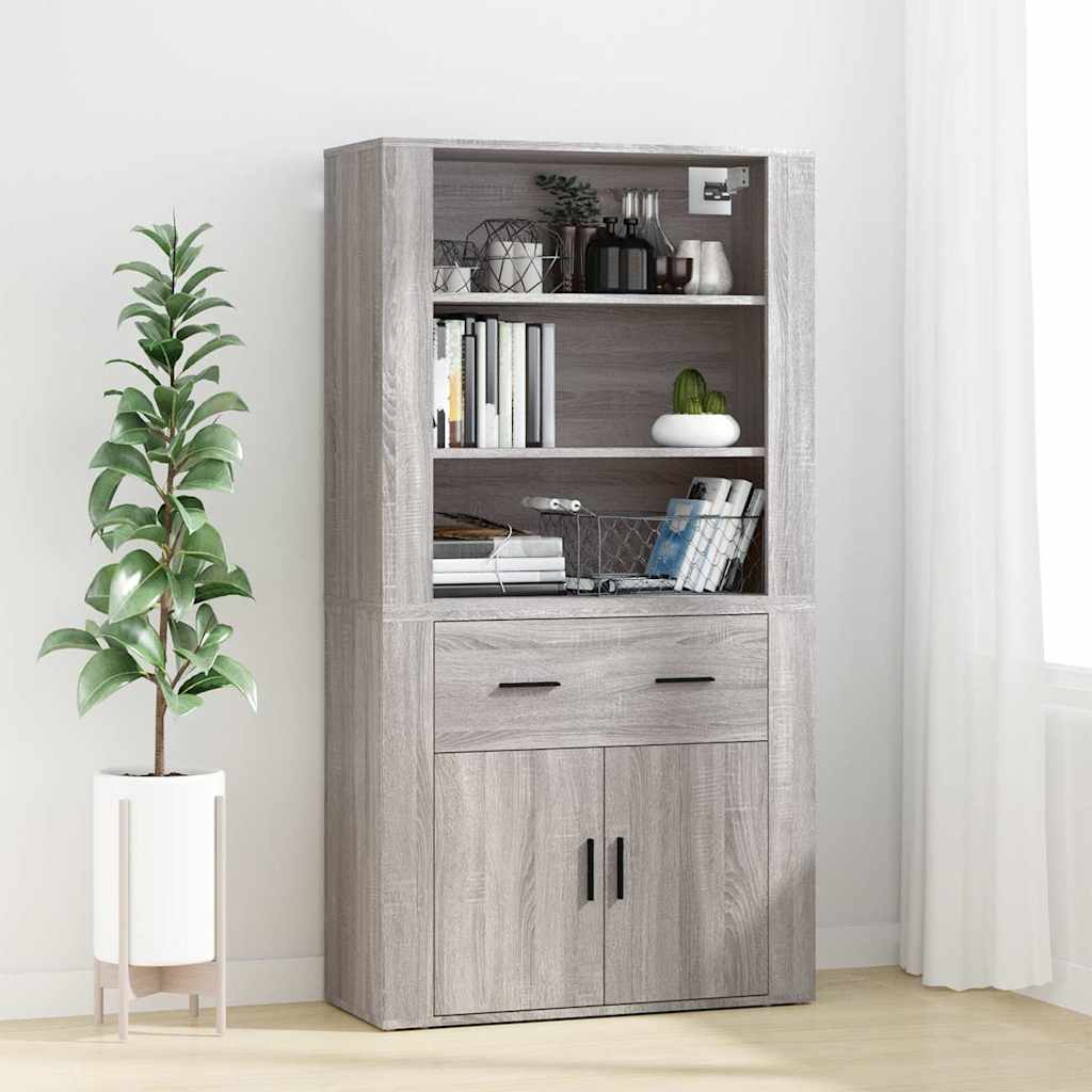 Seinakapp, hall Sonoma tamm, 80x33x80 cm, tehispuit