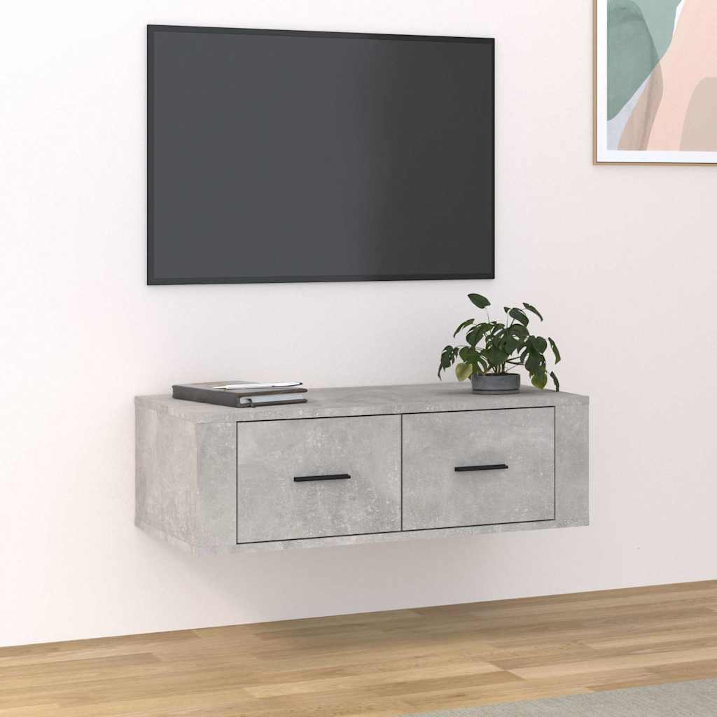 Seina telerikapp, betoonhall, 80x36x25 cm, tehispuit