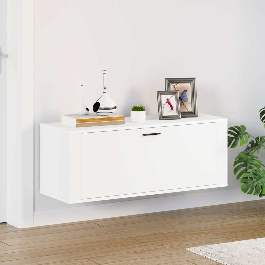 Seina jalatsikapp, valge, 100 x 35 x 38 cm, tehispuit