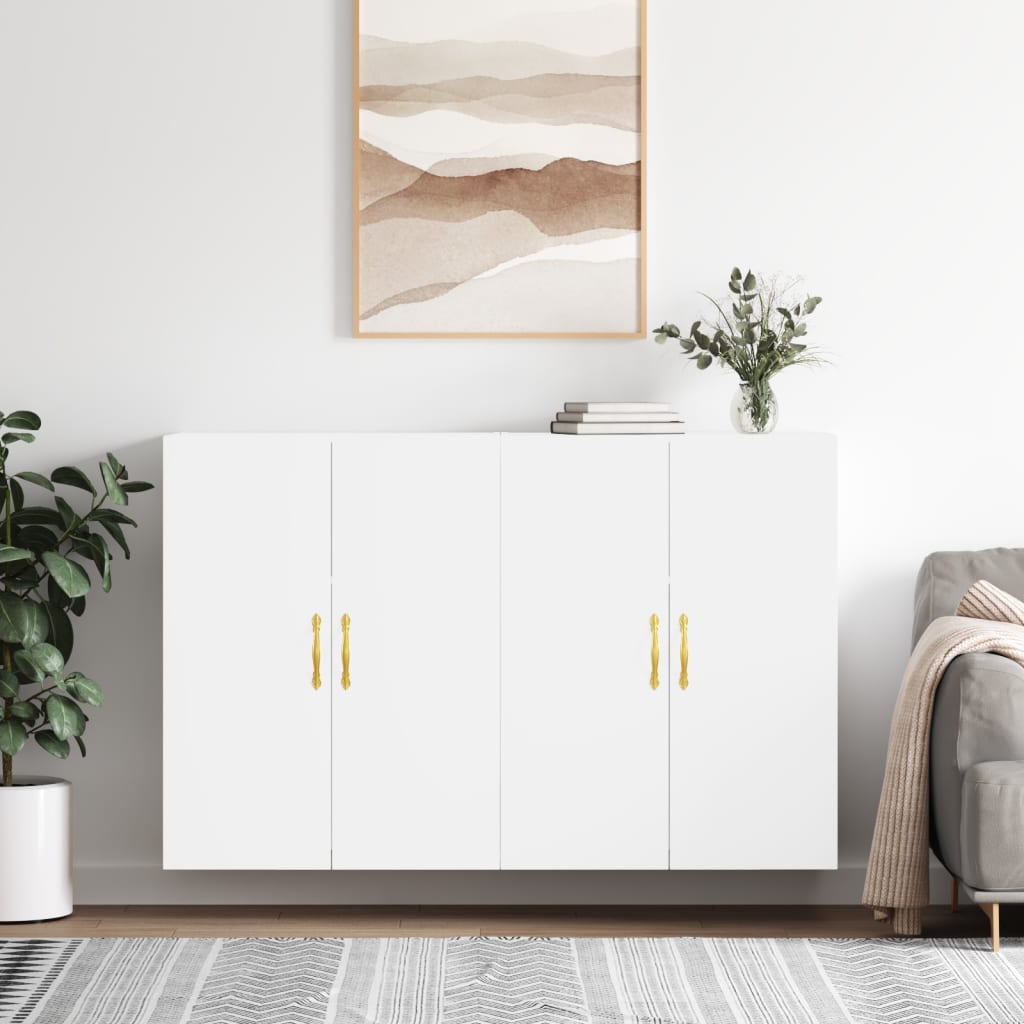 Seinakapid 2 tk, valge, 69,5 x 34 x 90 cm