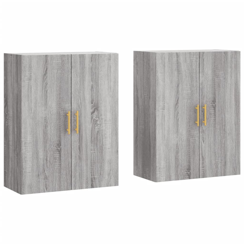 Seinakapid 2 tk, hall Sonoma tamm, 69,5 x 34 x 90 cm