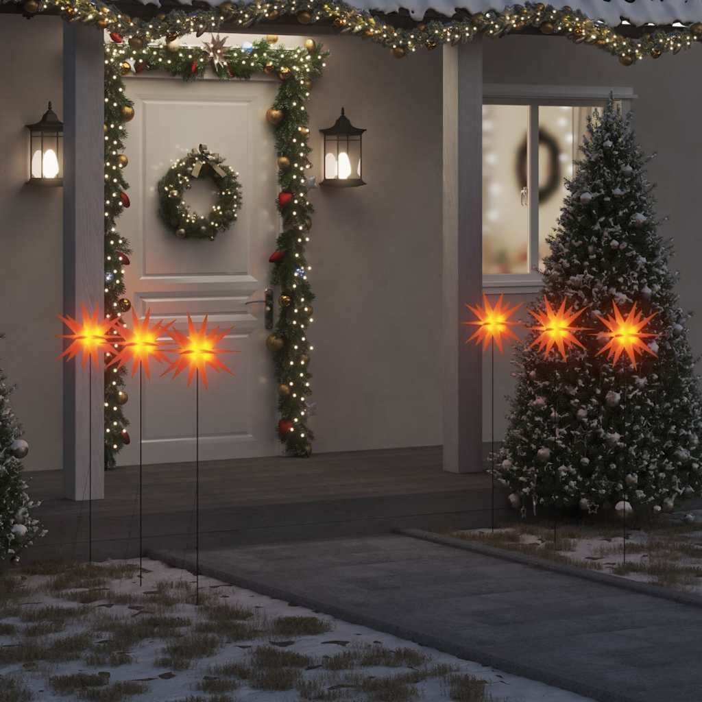Jõulutuled ogadega 3 tk, LED, kokkupandav, punane, 35 cm