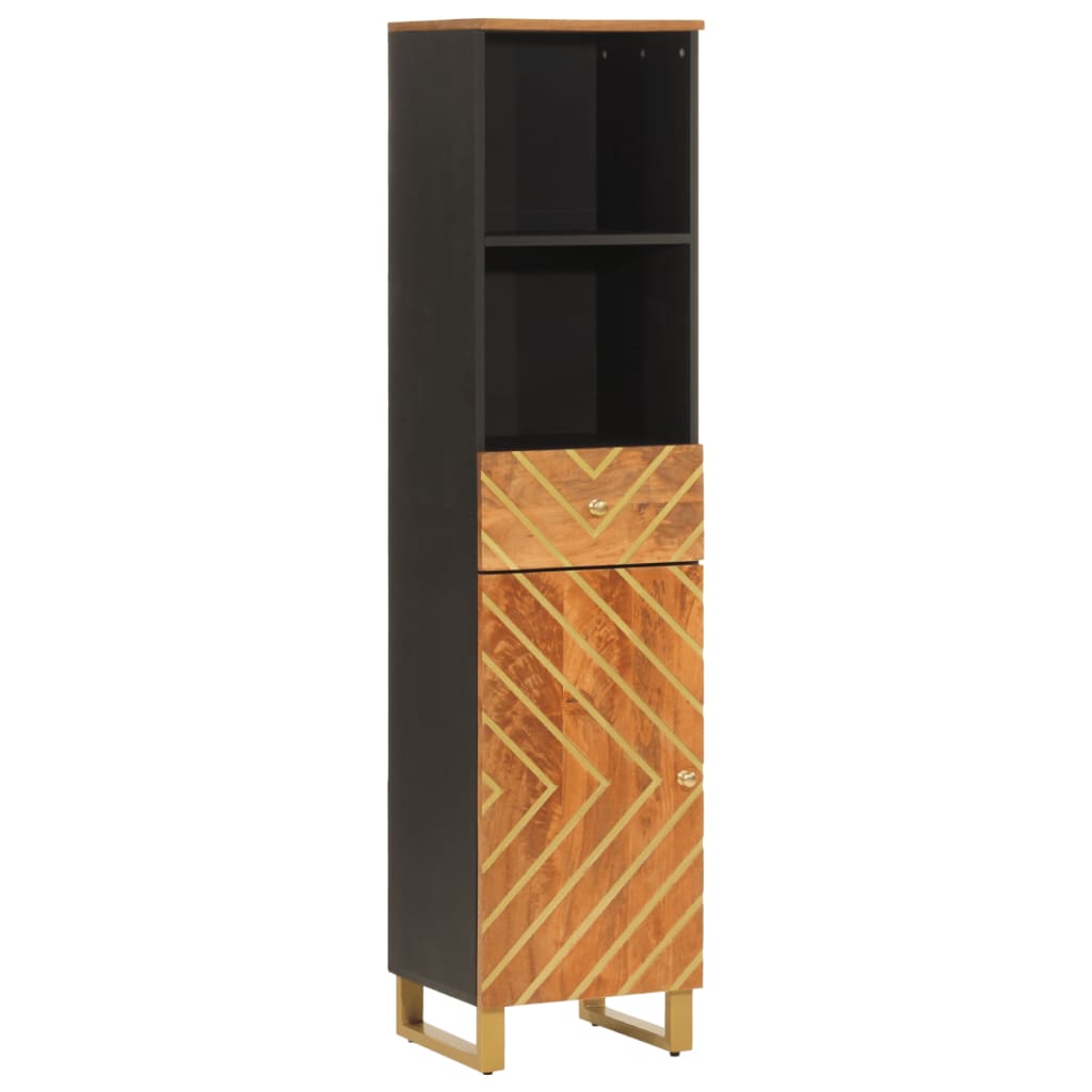 Vannitoakapp, pruun ja must, 38x33,5x160 cm, mangopuit
