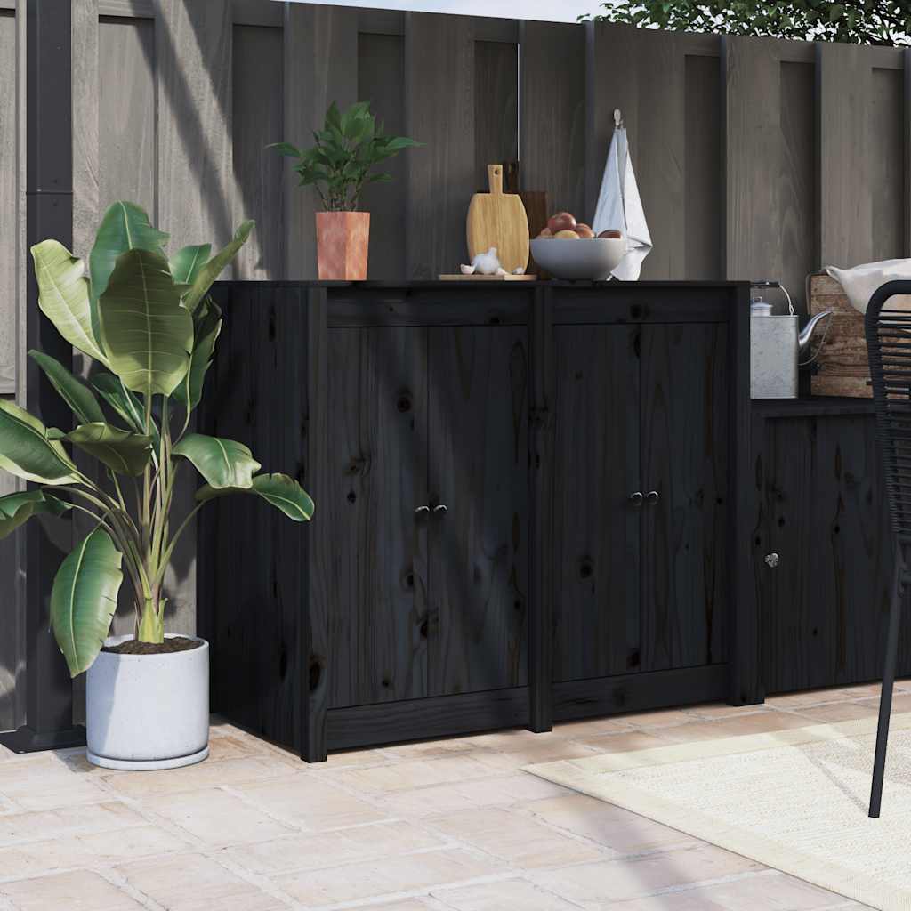 Väliköögi kapiuksed MEPPEL 2 tk, must, 50x9x82 cm, männipuit