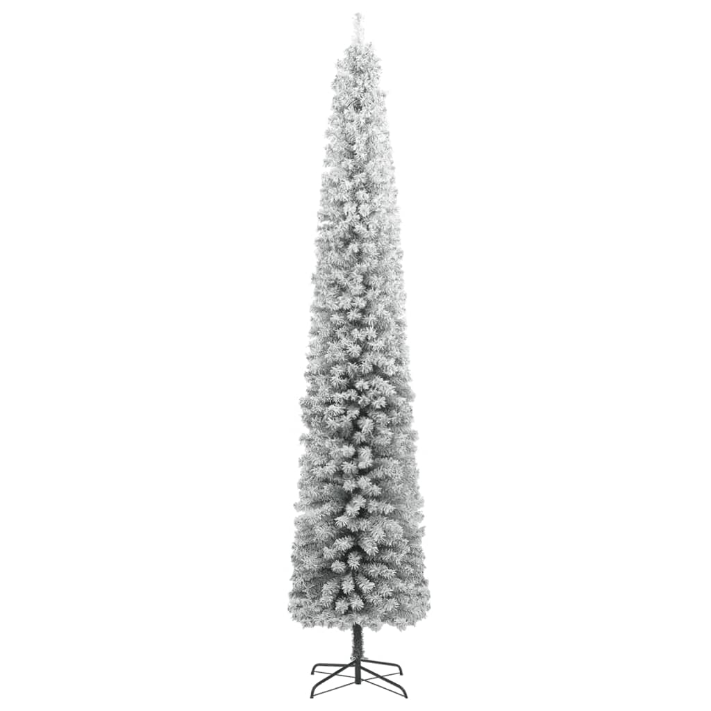 Kitsas jõulukuusk aluse ja kunstlumega, 300 cm, PVC