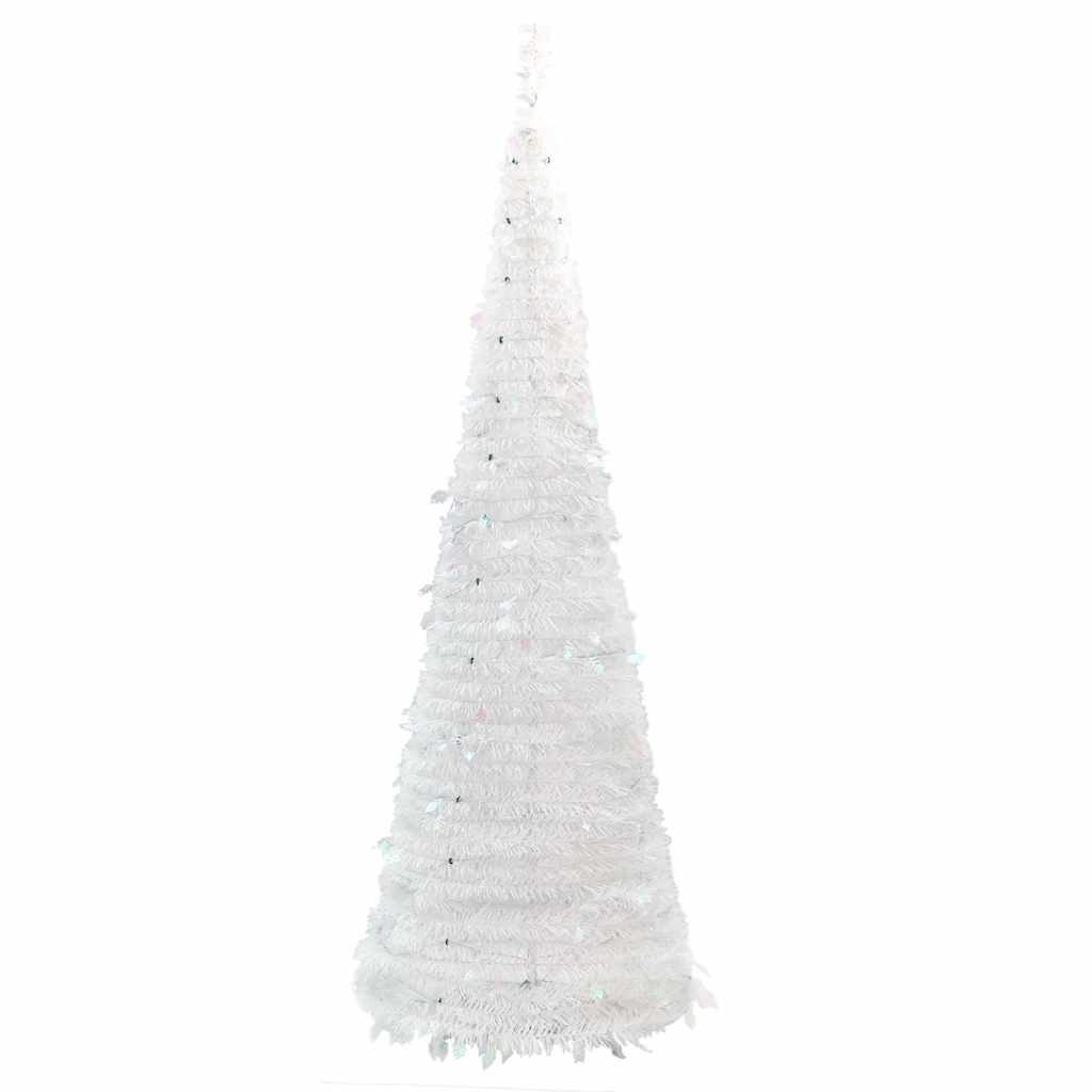 Pop-up kunstkuusk, 150 LEDi, valge, 180 cm