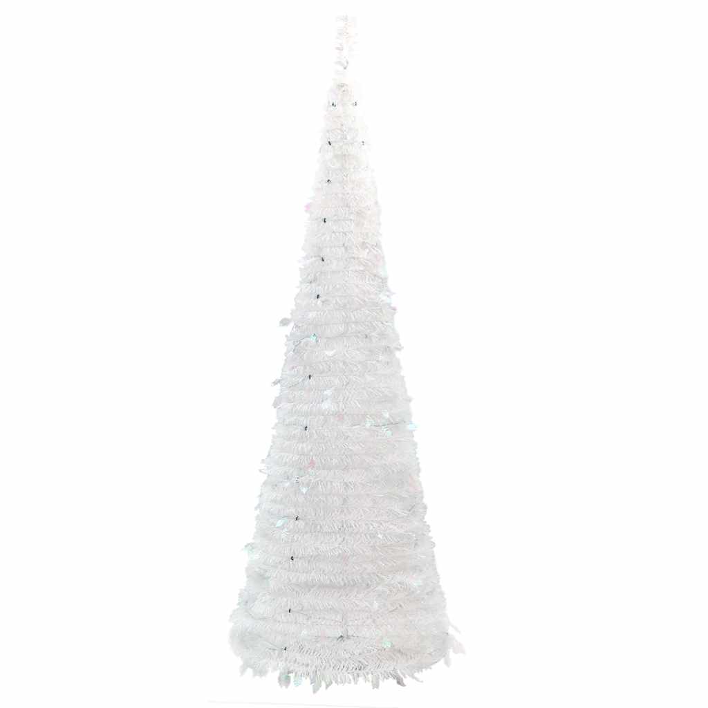 Pop-up kunstkuusk, 200 LEDi, valge, 210 cm