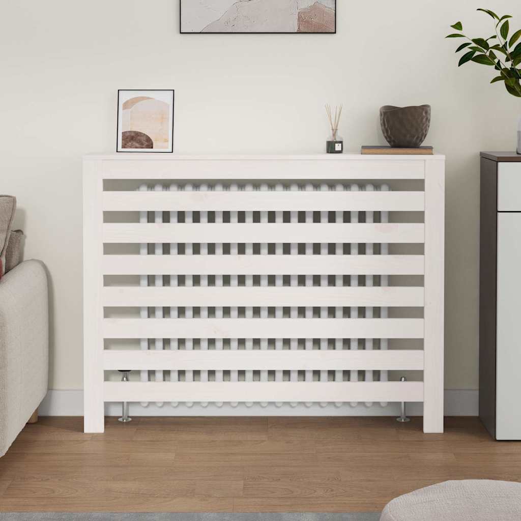 Radiaatori kate, valge, 108,5x19x84 cm, männipuit