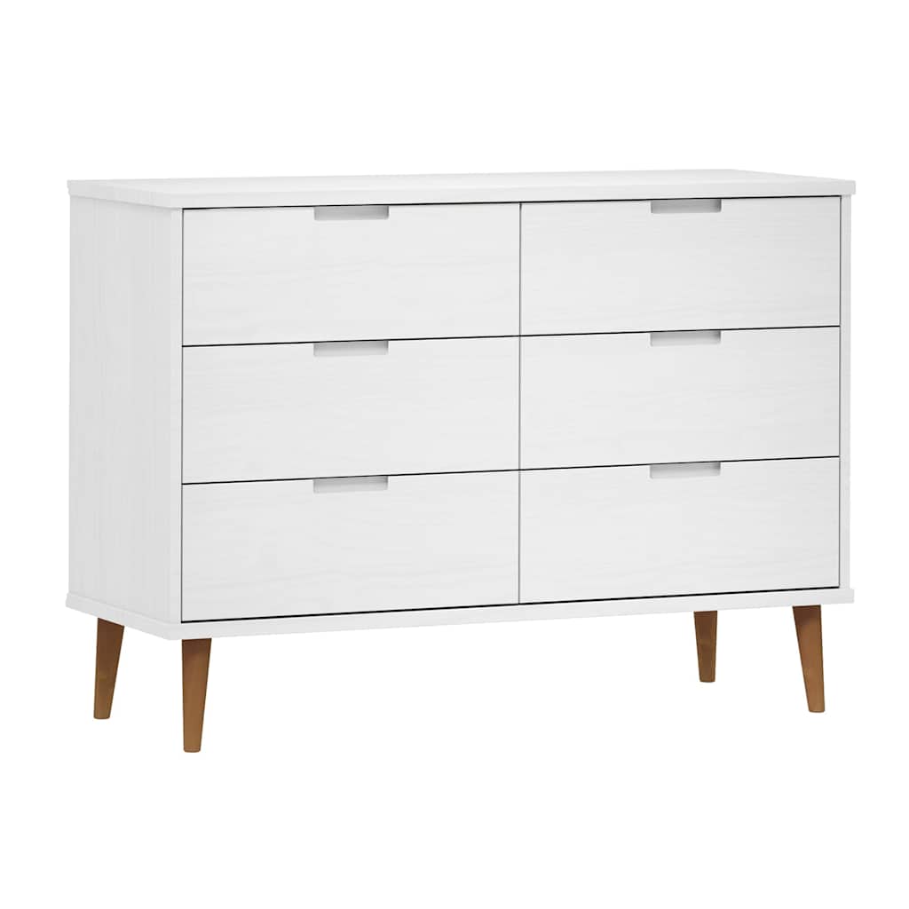 Kummut "MOLDE", valge, 113 x 40 x 80 cm, männipuit