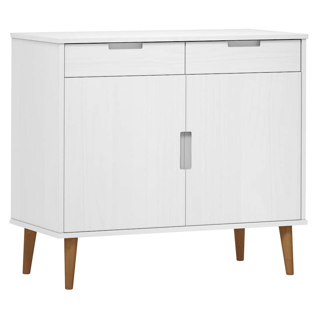 Puhvetkapp "MOLDE", valge, 90 x 40 x 80 cm, männipuit