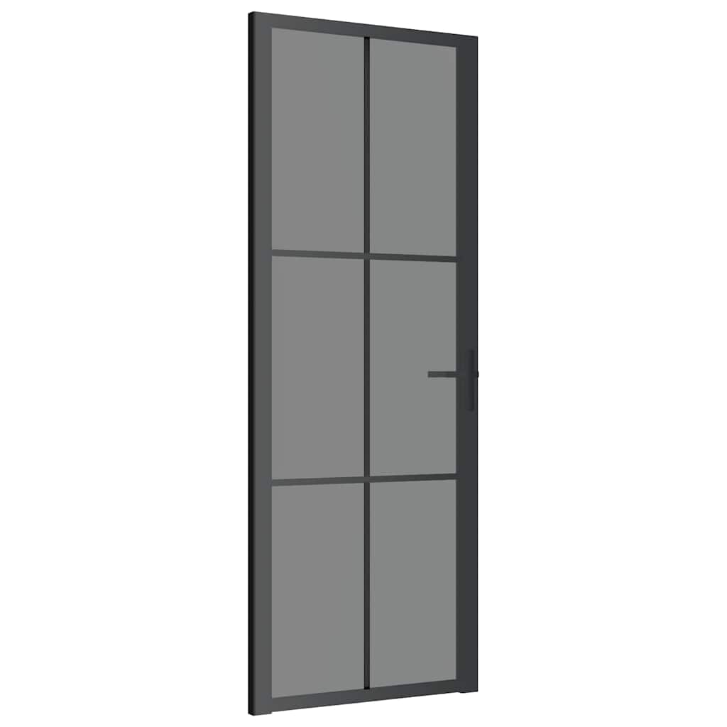 Siseuks, 76 x 201,5 cm, must, ESG-klaas ja alumiinium