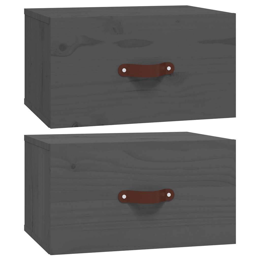 Seinale kinnitatavad öökapid 2 tk, hall, 40 x 29,5 x 22 cm