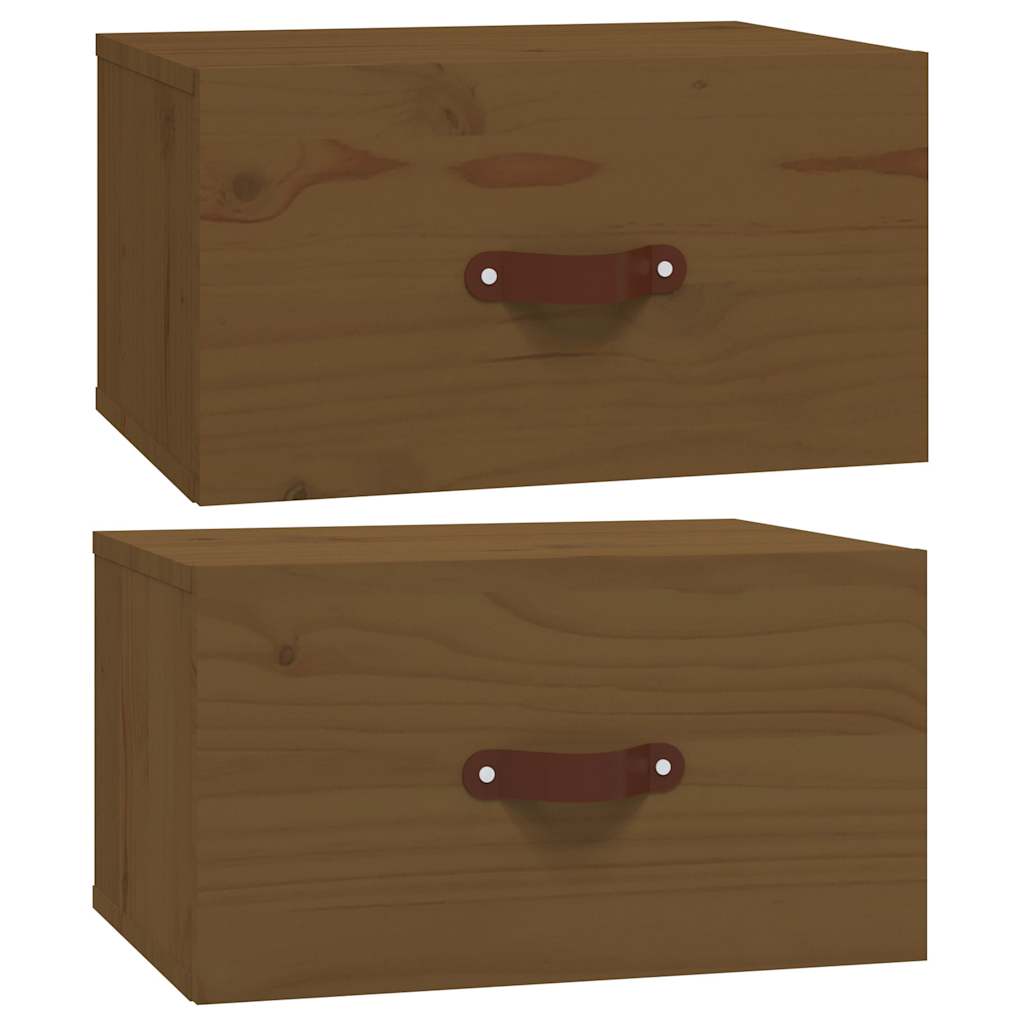 Seinale kinnitatavad öökapid 2 tk, pruun tamm, 40x29,5x22 cm