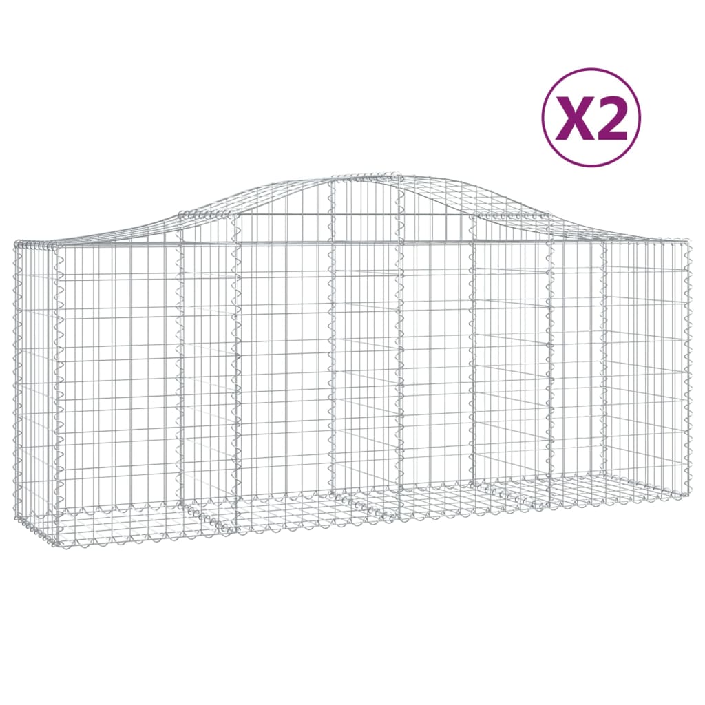 Kaarekujulised gabioonkorvid 2, 200x50x80/100 cm tsingitud raud