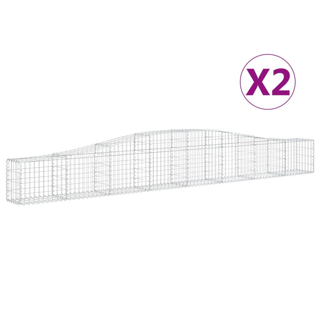 Kaarekujulised gabioonkorvid 2 tk, 400x30x40/60 cm, raud