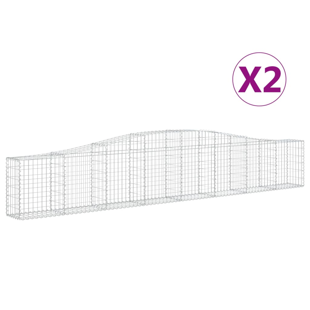 Kaarekujulised gabioonkorvid 2 tk, 400x30x60/80 cm, raud