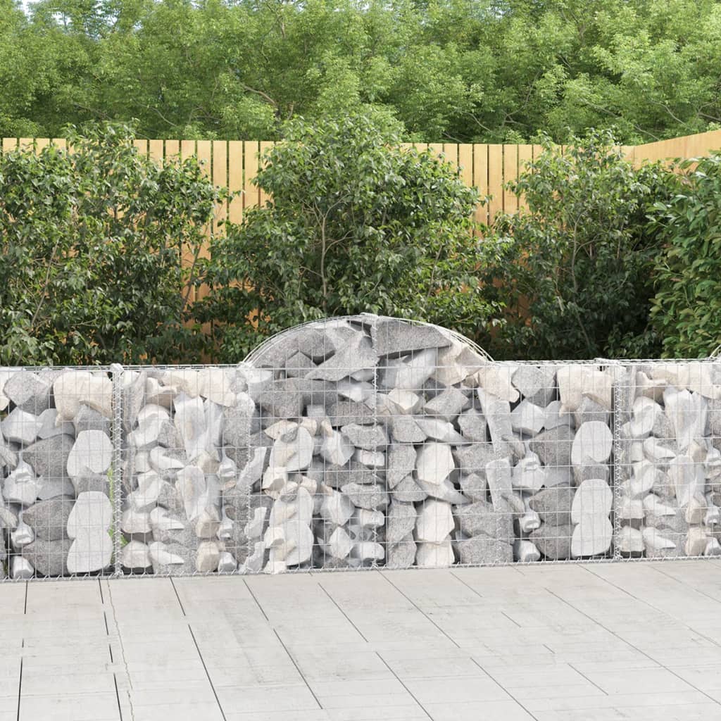 Kaarekujulised gabioonkorvid 3 tk, 200x30x80/100 cm, raud
