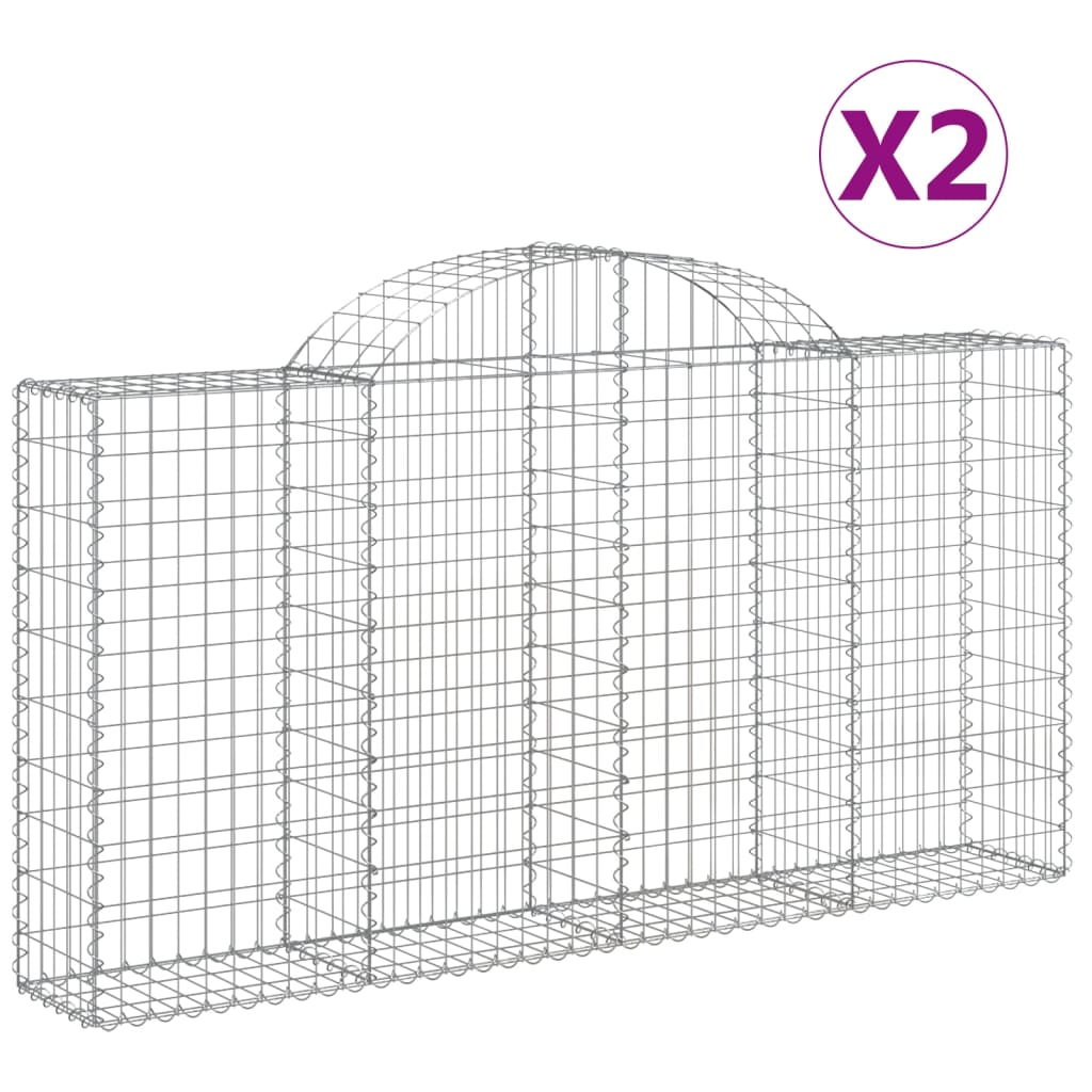 Kaarekujulised gabioonkorvid 2 tk, 200x30x100/120 cm, raud