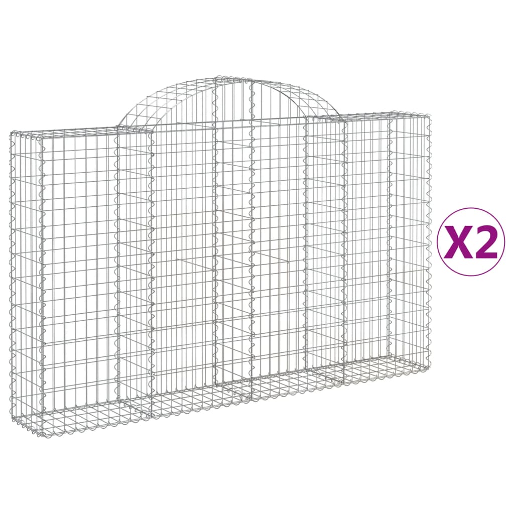 Kaarekujulised gabioonkorvid 2 tk, 200x30x120/140 cm, raud
