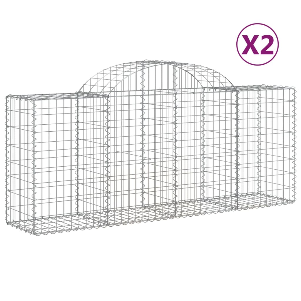 Kaarekujulised gabioonkorvid 2, 200x50x80/100 cm tsingitud raud