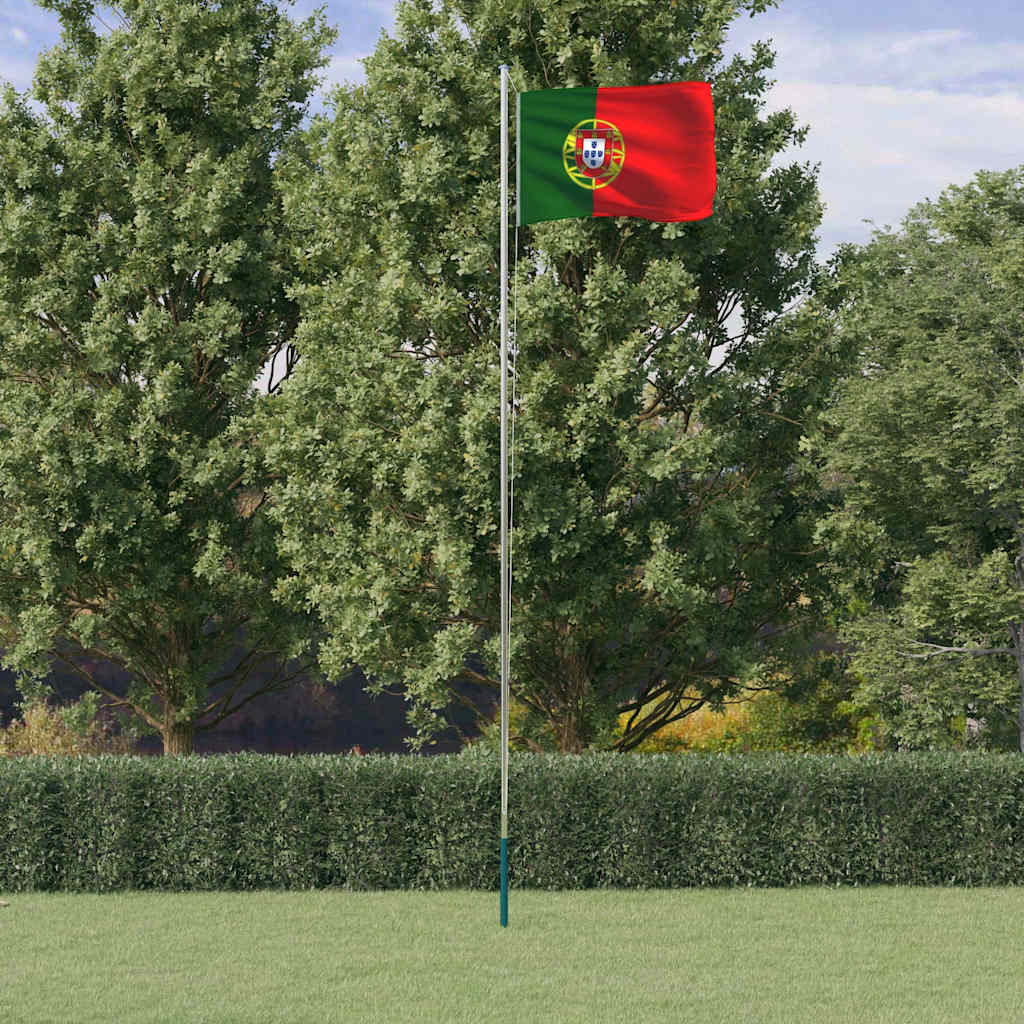Portugali lipp ja lipumast, 6,08 m, alumiinium