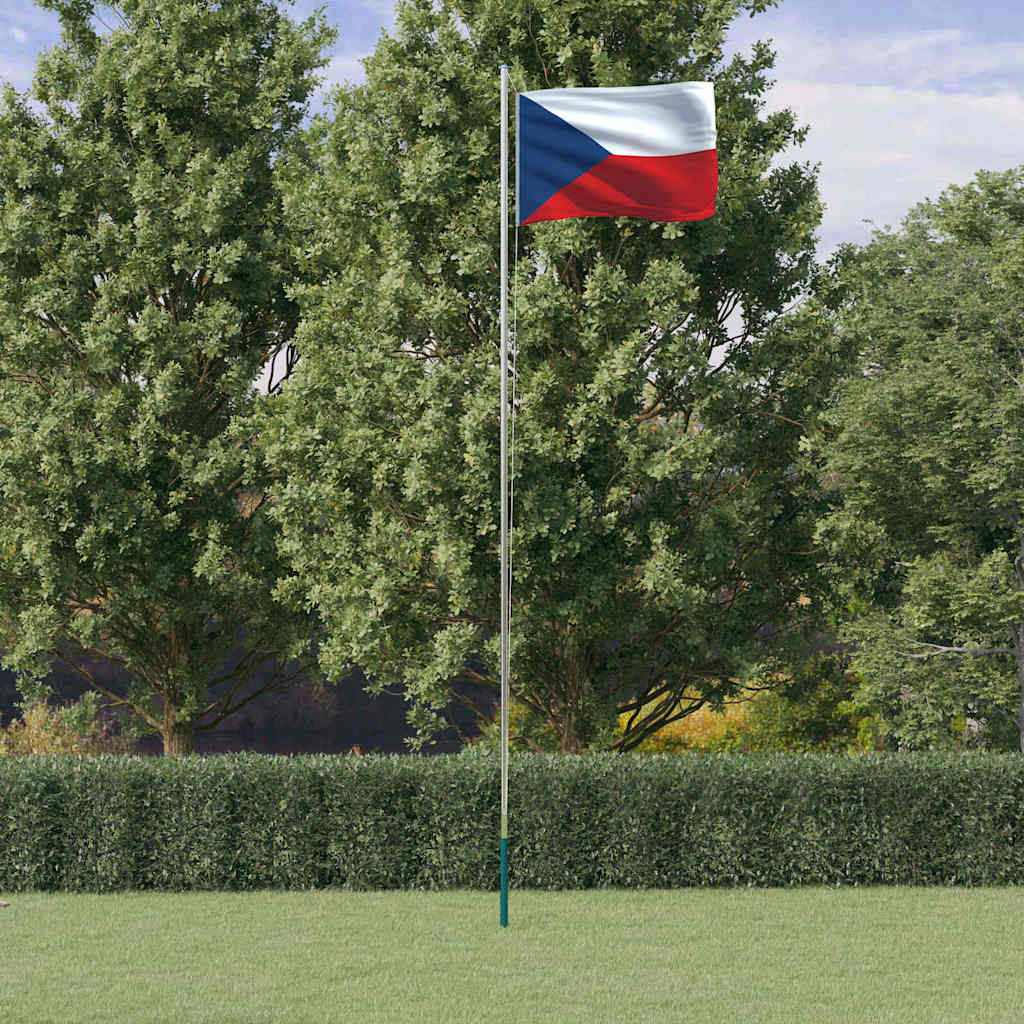 Tšehhi lipp ja lipumast, 6,08 m, alumiinium