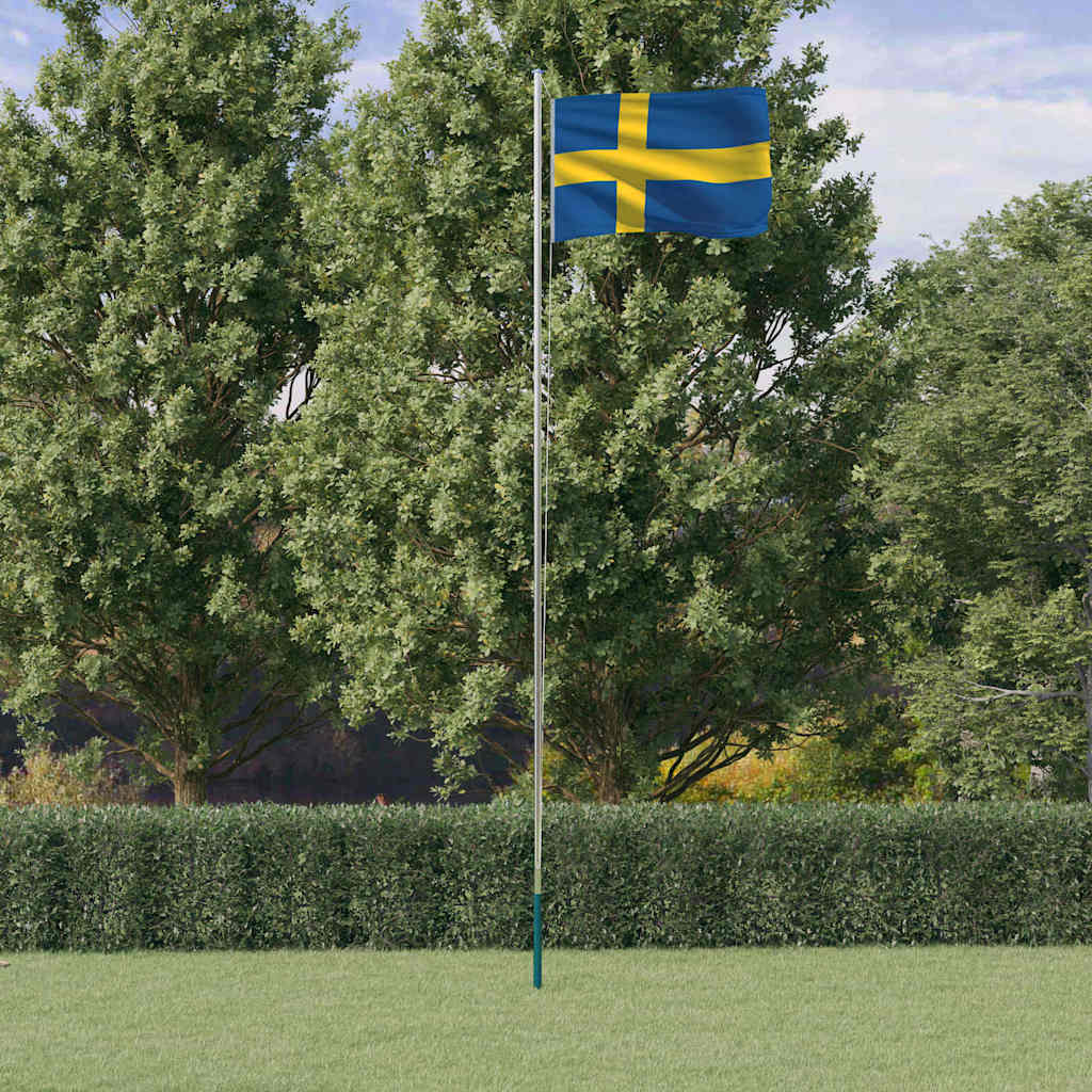 Rootsi lipp ja lipumast, 6,08 m, alumiinium
