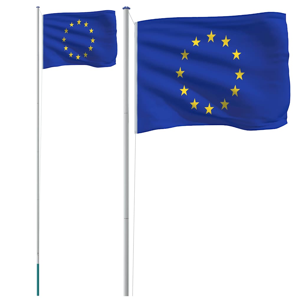 Euroopa lipp ja lipumast, 6,08 m, alumiinium