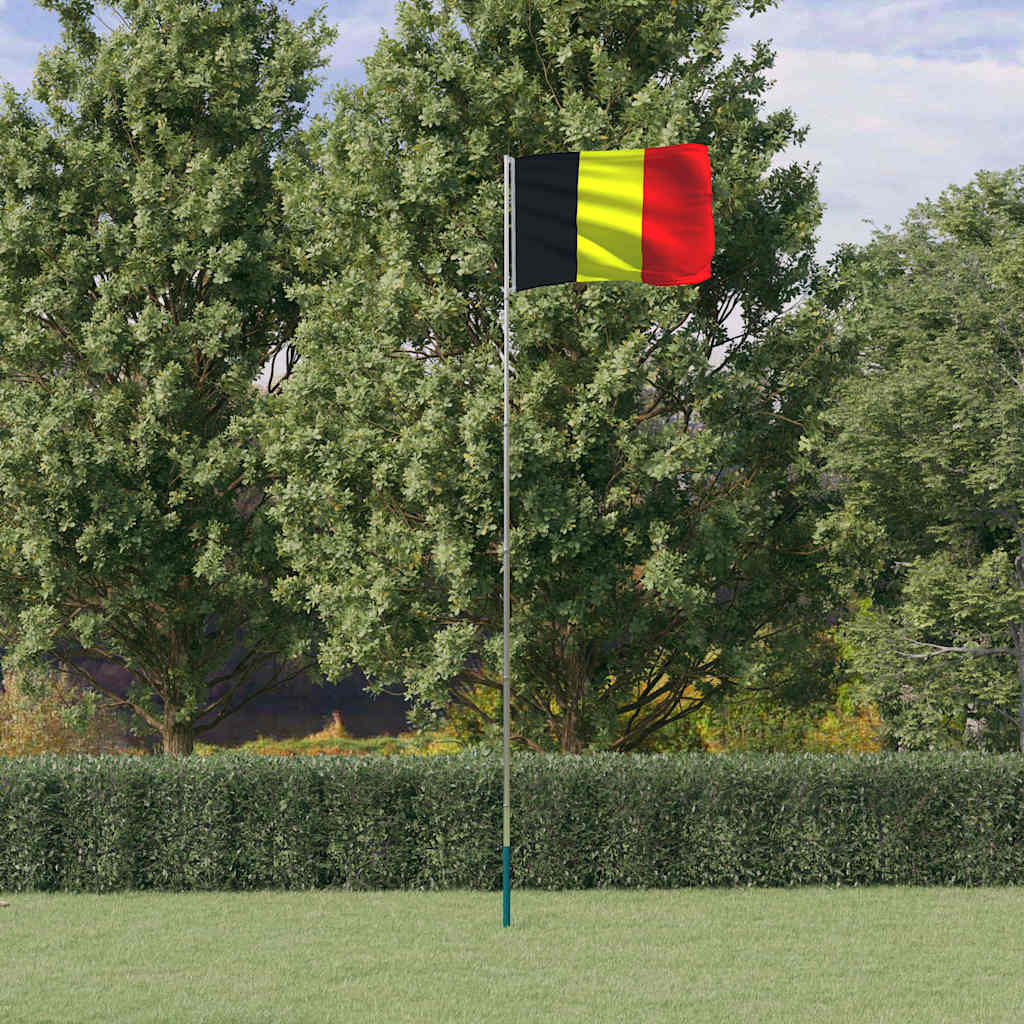 Belgia lipp ja lipumast, 5,5 m, alumiinium