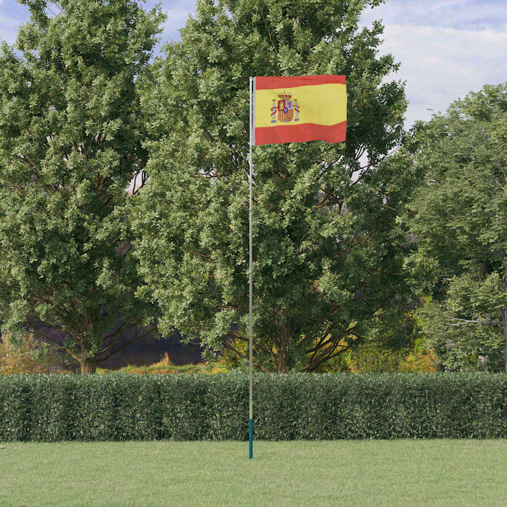 Hispaania lipp ja lipumast, 5,5 m, alumiinium