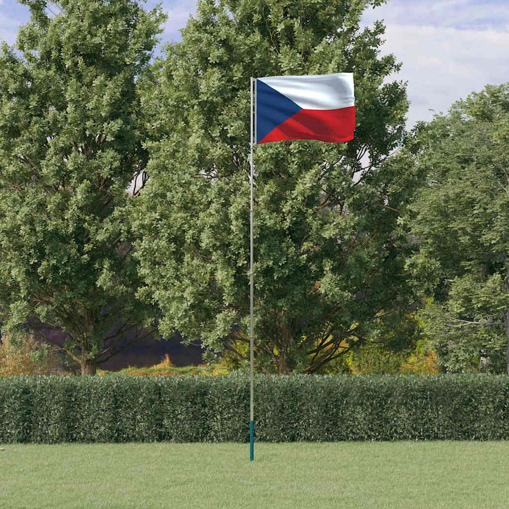 Tšehhi lipp ja lipumast, 5,5 m, alumiinium
