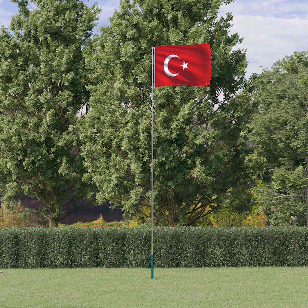 Türgi lipp ja lipumast, 5,5 m, alumiinium