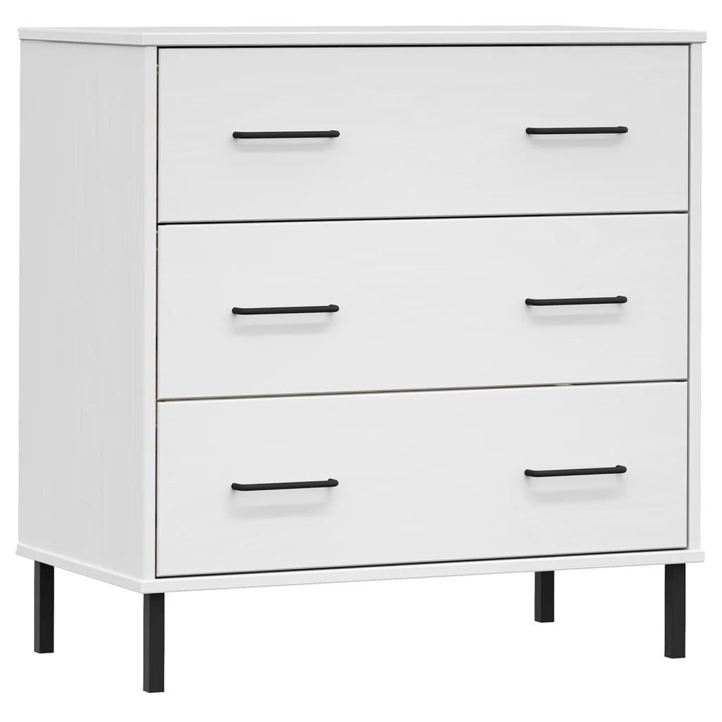 3 sahtliga puhvetkapp, valge, 77x40x79,5 cm täispuidust, OSLO