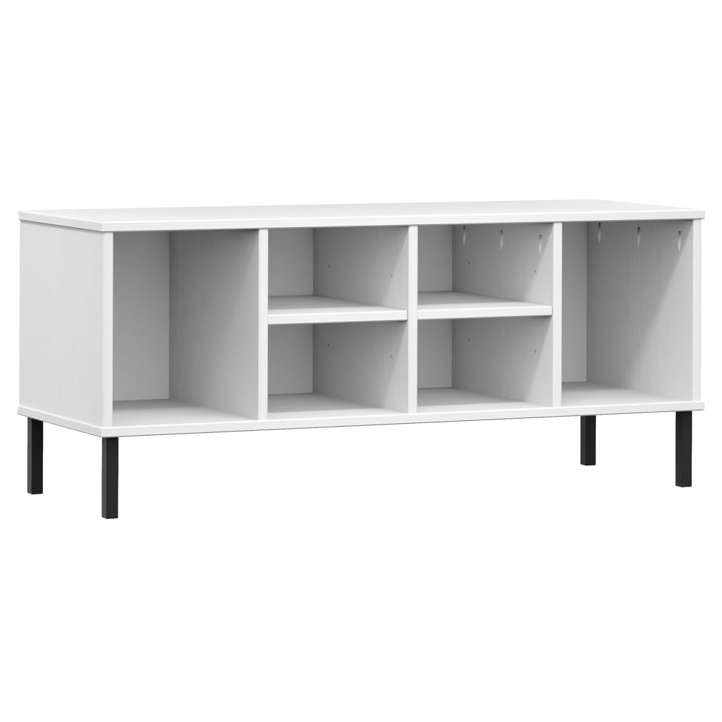 Kingariiul metalljalgadega, valge, 106x35x45 cm täispuit "OSLO