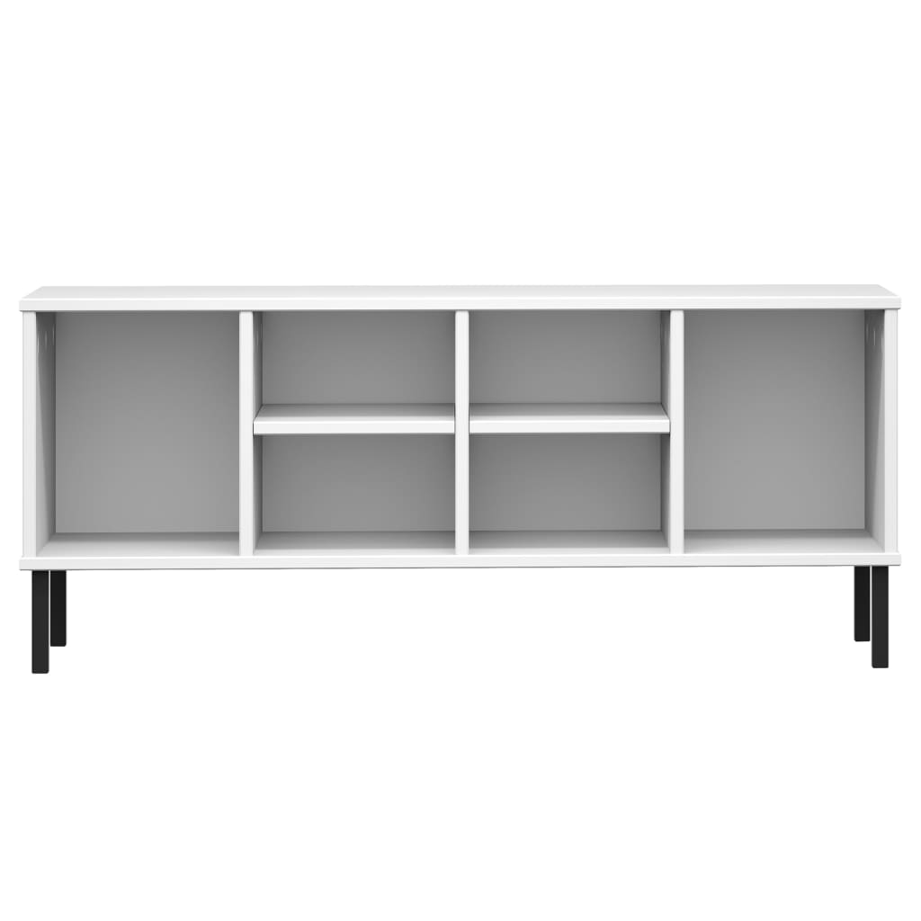 Kingariiul metalljalgadega, valge, 106x35x45 cm täispuit "OSLO