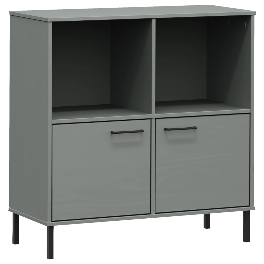 Raamatukapp metalljalgadega hall 90x35x90,5 cm täispuit "OSLO