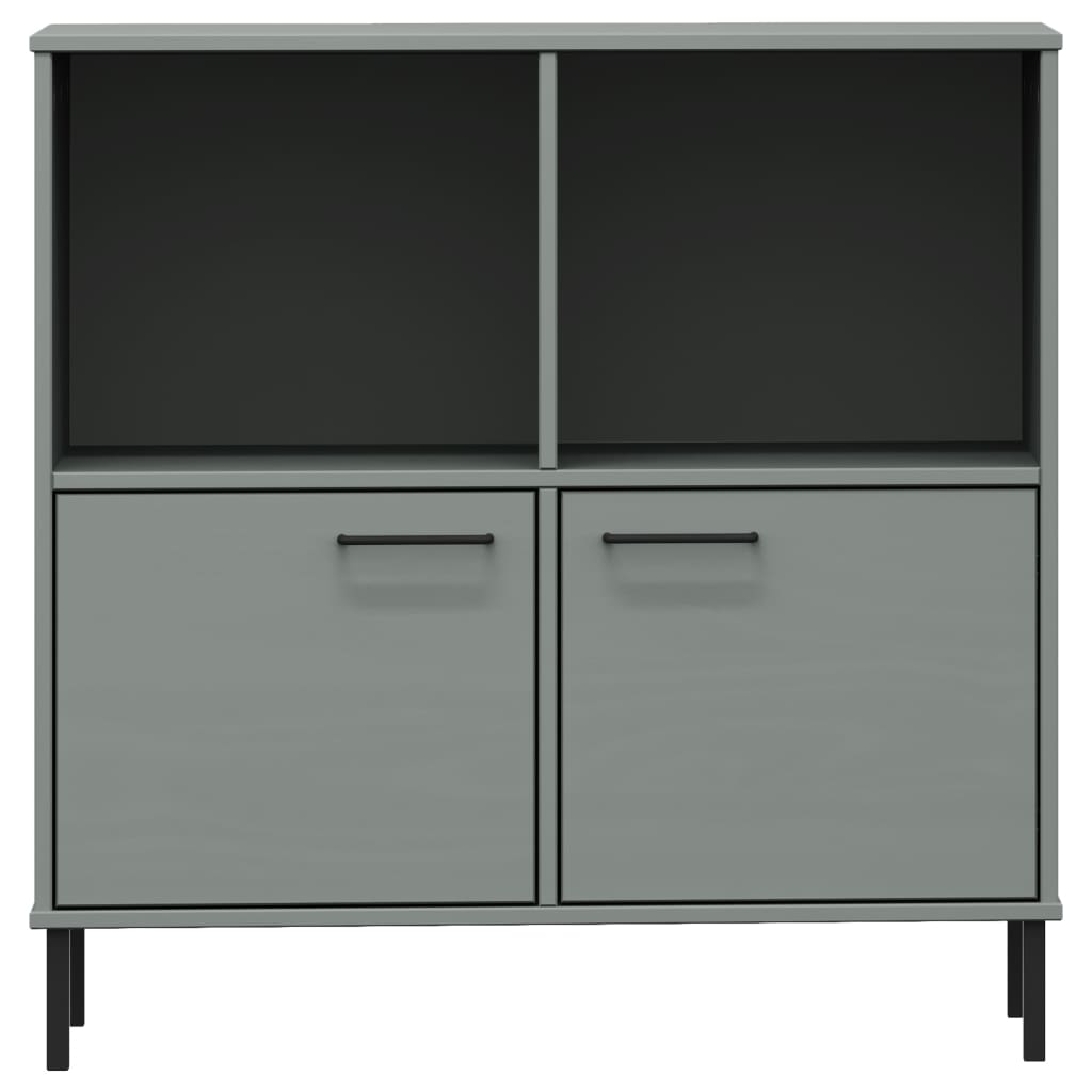 Raamatukapp metalljalgadega hall 90x35x90,5 cm täispuit "OSLO