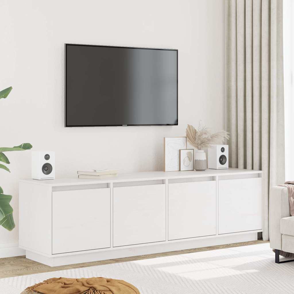 Telerikapp, valge, 156 x 37 x 45 cm, männipuit